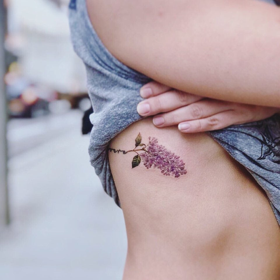 Ribcage Flower Tattoo